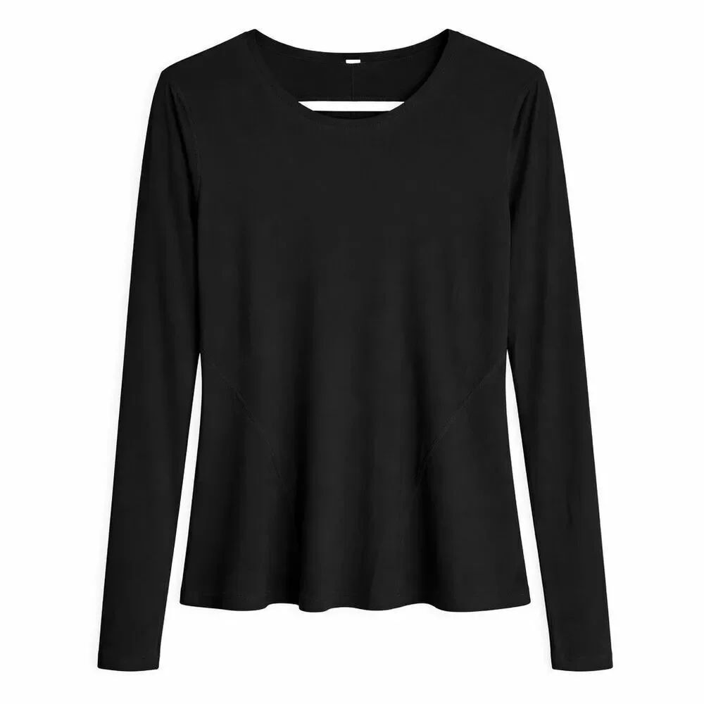 Lululemon Love Crew Long Sleeve Top Stretch Black Women 12 Athleisure